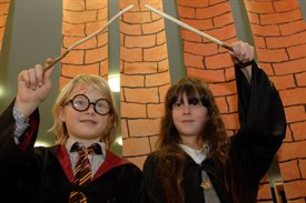 Witch and wizard cast spell at Cowbridge Library